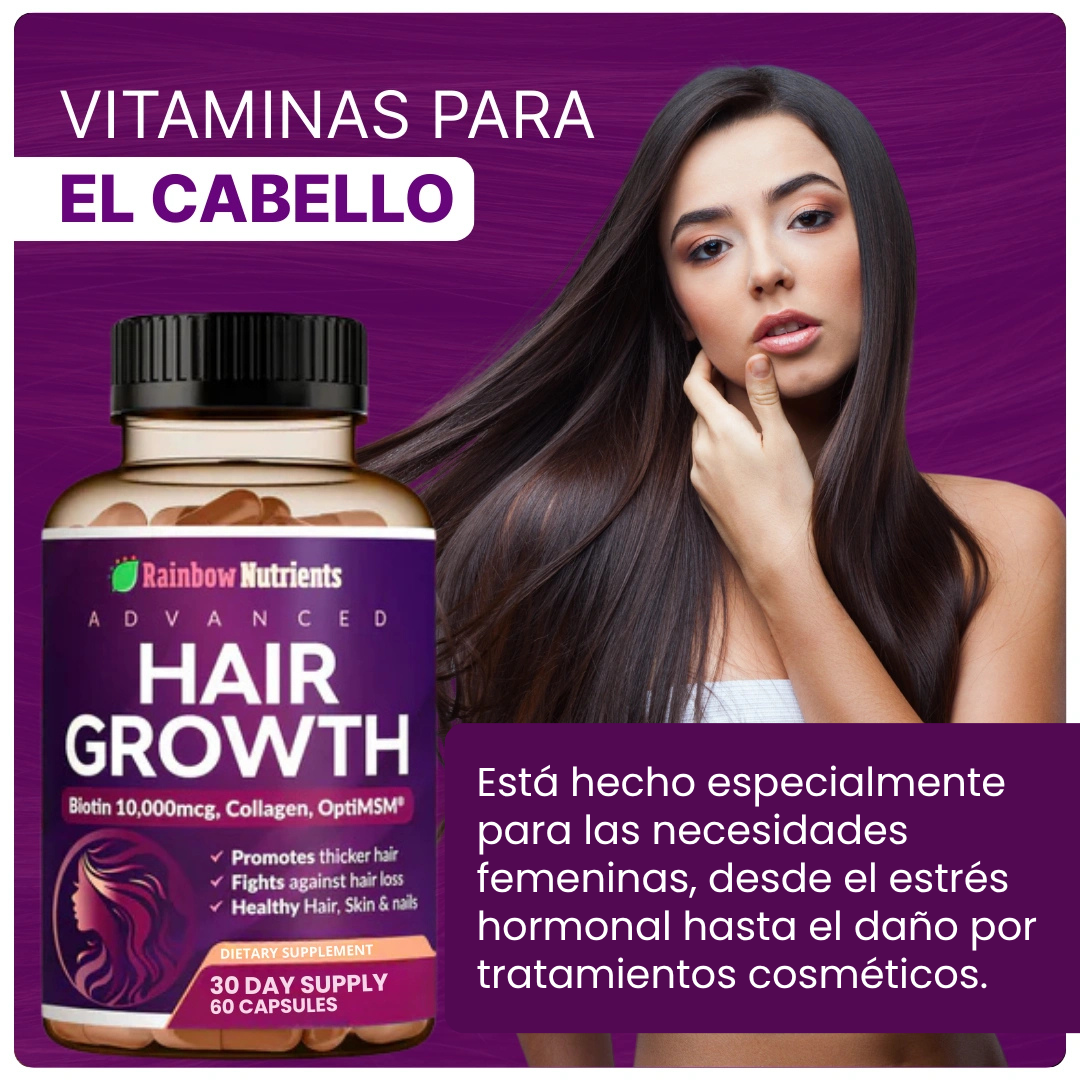 Headline: “Recupera un Cabello Más Grueso, Suave y Saludable — En Sólo Semanas