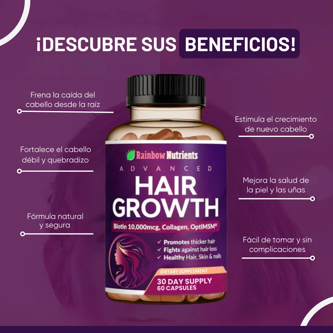 Headline: “Recupera un Cabello Más Grueso, Suave y Saludable — En Sólo Semanas