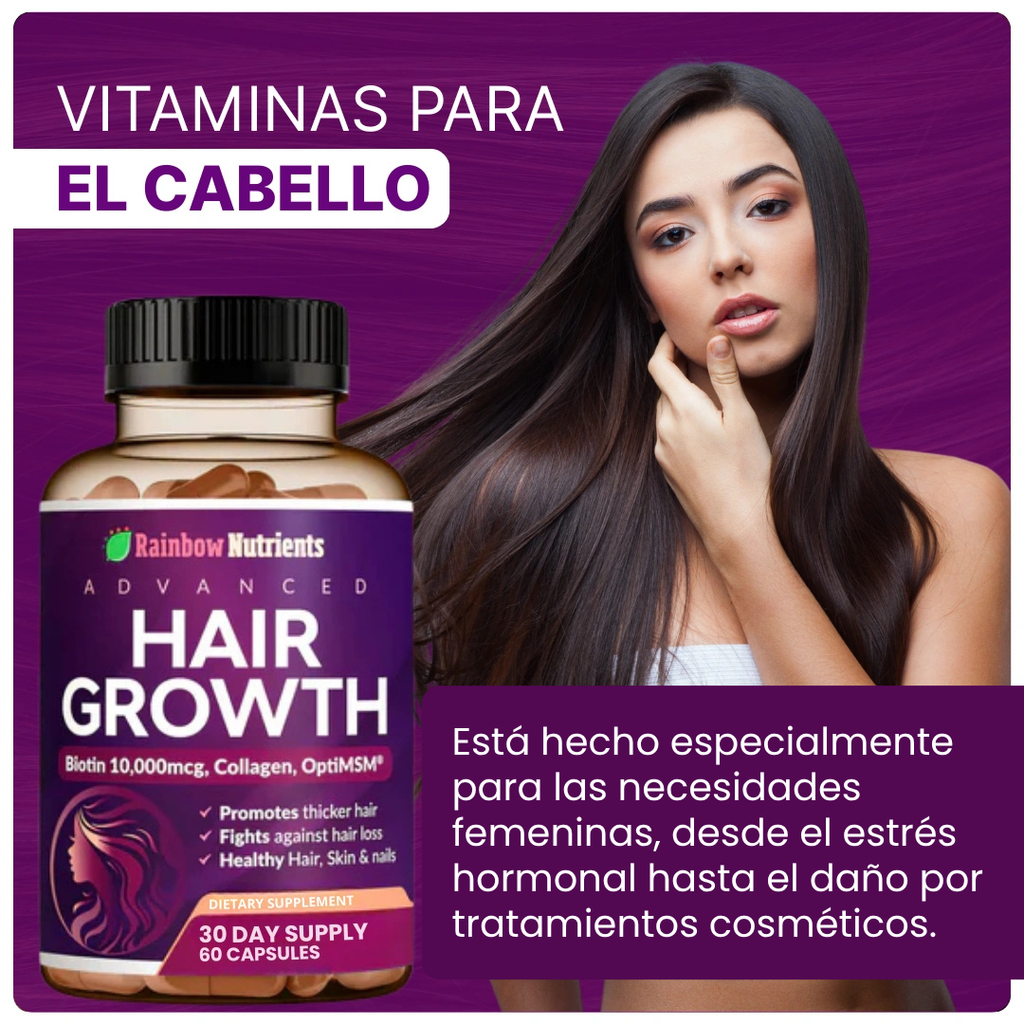 Headline: “Recupera un Cabello Más Grueso, Suave y Saludable — En Sólo Semanas